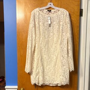NWT AFRM Cream Floral Lace Plus Dress 1X